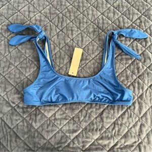 J. Crew bikini top Women Small Swim Playa Blue Bow Bralette Bra Unlined FF